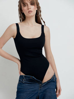 CONTE LBD 1603 Боди в рубчик на бретелях black black