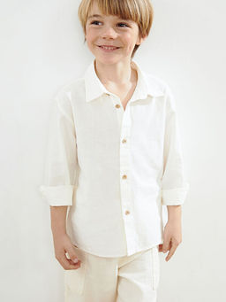 Basic Uzun Kollu Erkek ?ocuk G?mlek