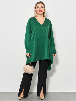 Блузка 0123-8а тёмно-зелёный - Aquarell фото 8