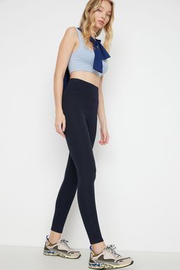 Lacivert Toparlay?c? Beli Lastikli Yuksek Bel Orme Tayt TWOAW20TA0087