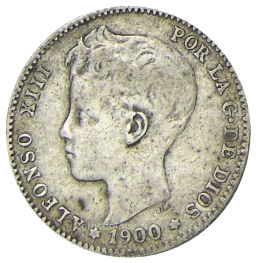 1 песета 1900 года Испания
