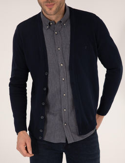 Lacivert Slim Fit Basic D__meli Triko H_rka