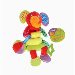 Растяжка - спираль на коляску/кроватку Крошка Я «Слоник яркий», с прорезывателем, от 3 мес.