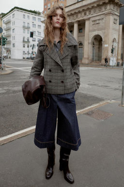 CHECKED DOUBLE-BREASTED JACKET