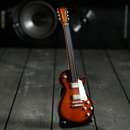 Гитара сувенирная Les Paul, на подставке, 24×8×2 см, коричнево-белая