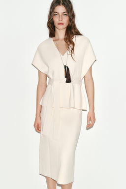 KNIT WAISTCOAT WITH BELT - Zara фото 9