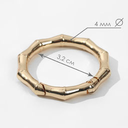 Кольцо-карабин Бамбук, d = 32/44 мм, толщина - 4 мм, 5 шт, цвет золотой - Арт узор фото 3