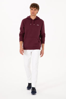 Erkek Regular Fit Kap__onlu _ardonlu Bordo Basic Sweatshirt - U.s. polo assn фото 4