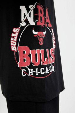 DeFactoFit Футболка стандартного кроя с короткими рукавами и круглым вырезом NBA Chicago Bulls фото 6