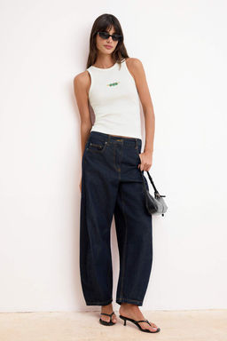 Ekru Fitted/Vucuda Oturan Halter Yaka Kolsuz Fitilli Esnek Orme Atlet TWOSS26AL00017 - Trendyolmilla фото 2