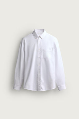 CAMISA REGULAR FIT ESTRUCTURA OXFORD / Blanco - Zara фото 7