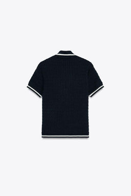 CABLE KNIT POLO SWEATER - Zara фото 6