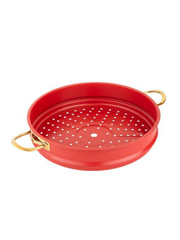 Мантоварка с крышкой стеклянной 30х10 см (6,4 л) с АПП, цвет: красный/золотой, арт. 4000-RD/GD-30. - D.L.K. фото 3