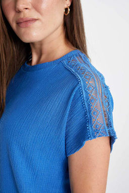 Футболка с круглым вырезом и короткими рукавами - Defacto фото 8