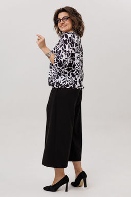 Блуза ANELLI 1779 черно-белые цветы  фото 8