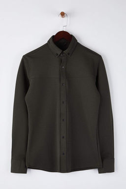 Antrasit Regular Fit Dokulu Erkek Gomlek TMNAW26GO00023 - Trendyolmilla фото 12