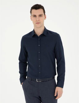 Lacivert Slim Fit Uzun Kollu G_mlek - Pierre cardin фото 3