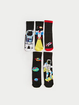 Desenli Erkek ?ocuk Soket ?orap 5li