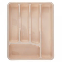 Лоток для столовых приборов пластмассовый 34х27х5см, молочный (Россия)