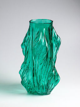 Ваза «Греверли», 31×10 см, стекло, зелёная