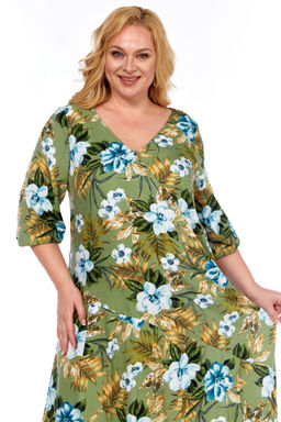 Платье Celentano 5048 оливково-зеленый цветочный принт фото 3