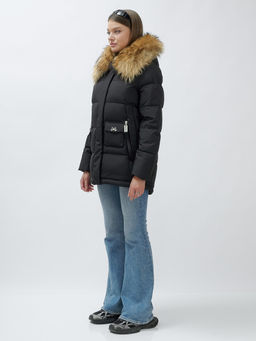 Куртка Бренд Visdeer ПРЕМИУМ КЛАССА зимняя с мехом ЕНОТА, черного цвета - Mtforce фото 3