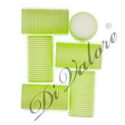 Di Valore 301-233 Бигуди "Липучка ночная" ЗЕЛЕНЫЕ 6шт Д3,2см длина 6см