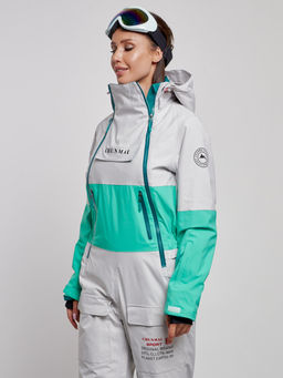 Горнолыжный комбинезон женский зимний зеленого цвета 2320Z