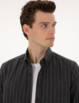 Antrasit _izgili Regular Fit Uzun Kollu G_mlek - Pierre cardin фото 3