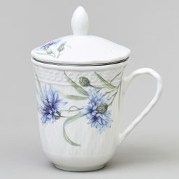 КРУЖКА ЗАВАРОЧНАЯ LEFARD ВАСИЛЬКИ С КРЫШКОЙ И СИТОМ 350 МЛ