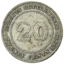 20 центов 1926 года Стрейтс Сетлментс