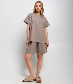 Костюм #ОКТ085002, бежево-серый