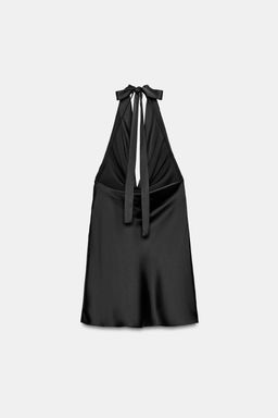 VESTIDO HALTER SATINADO / Negro - Zara фото 6