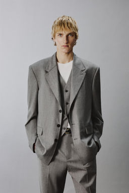 LIMITED EDITION STRIPED TEXTURED SUIT BLAZER - Zara фото 11