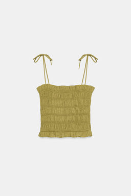 TOP TIRANTES FRUNCES RAYAS / Oliva - Zara фото 6