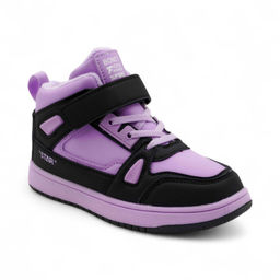 Кроссовки высокие демисезонные А7778-39 черно фиолетовые