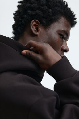 Sudadera efecto neopreno con capucha Loose Fit - H&m фото 8