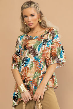 Туника Насладись моментом (листья/беж) - Эльза фото 11
