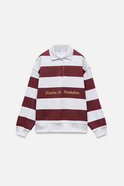 VARSITY POLO COLLAR SWEATSHIRT - Zara фото 5