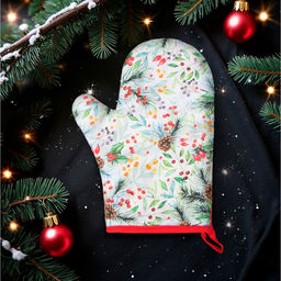 Варежка - прихватка «Этель» Christmas greetings, 20×27 см, саржа, хлопок 100%, ватин 250 г/м²