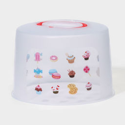 Тортовница с крышкой, съёмная подставка для пирожных, 11 ячеек, 30,521,5 см, цвет красный - Доляна фото 4