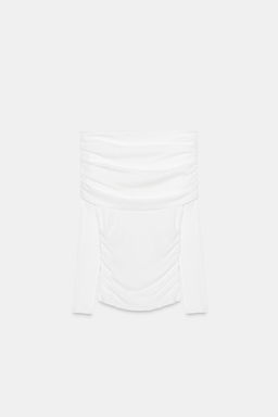 GATHERED BANDEAU T-SHIRT - Zara фото 9