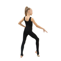 Комбинезон гимнастический Grace Dance, на лямках, с вырезом под пятку, р. 32, цвет чёрный фото 4