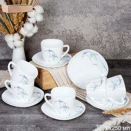 Чайная пара 2 предмета 250 мл квадратная / GRAY-FXB220/FBD220-6A (6530) /уп 48/