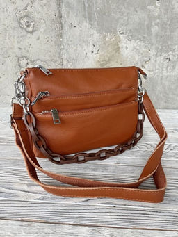 Женская кожаная сумка через плечо 3011 Кэмл