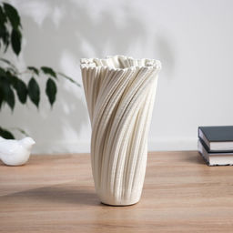 Ваза «Алойз», виток, 24×15 см, керамика, белая