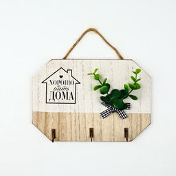 Ключница настенная «Хорошо быть дома», белая, 20×14 см