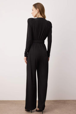 Kahverengi Kruvaze Yaka Kemer Detayl? Vatkal? Orme S?k/Gece Tulum TPRAW26TU00001 - Trendyolmilla фото 8