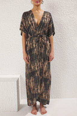 Batik Desenli Maxi Dokuma Plaj Kimono&Kaftan TBESS25KM00027 - Trendyolmilla фото 3