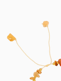 Браслет, длина 16 см, янтарный, золотой